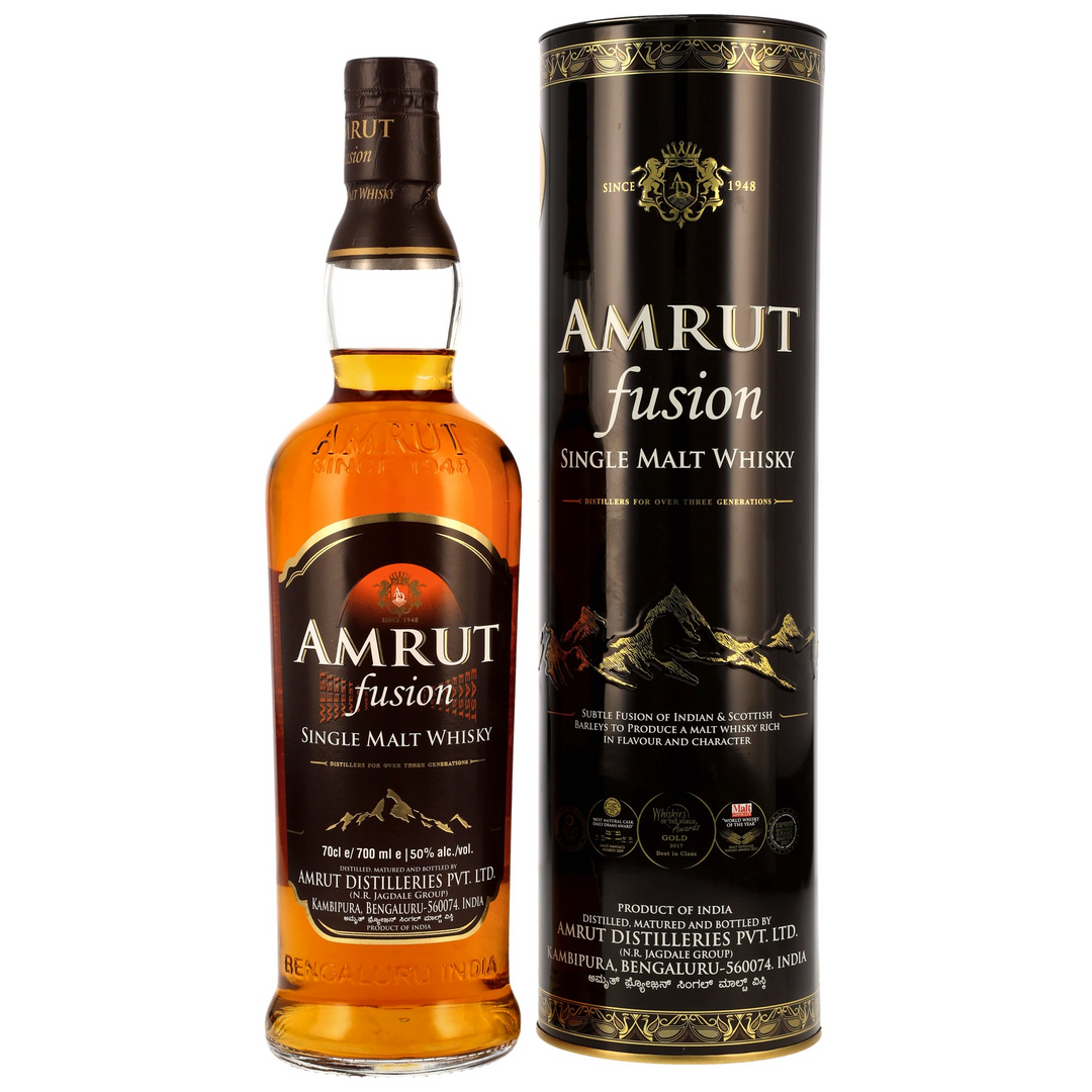 Amrut Fusion - Indian Single Malt Whisky 2025 (Dunkle Tube), 50% vol., 0,7L
