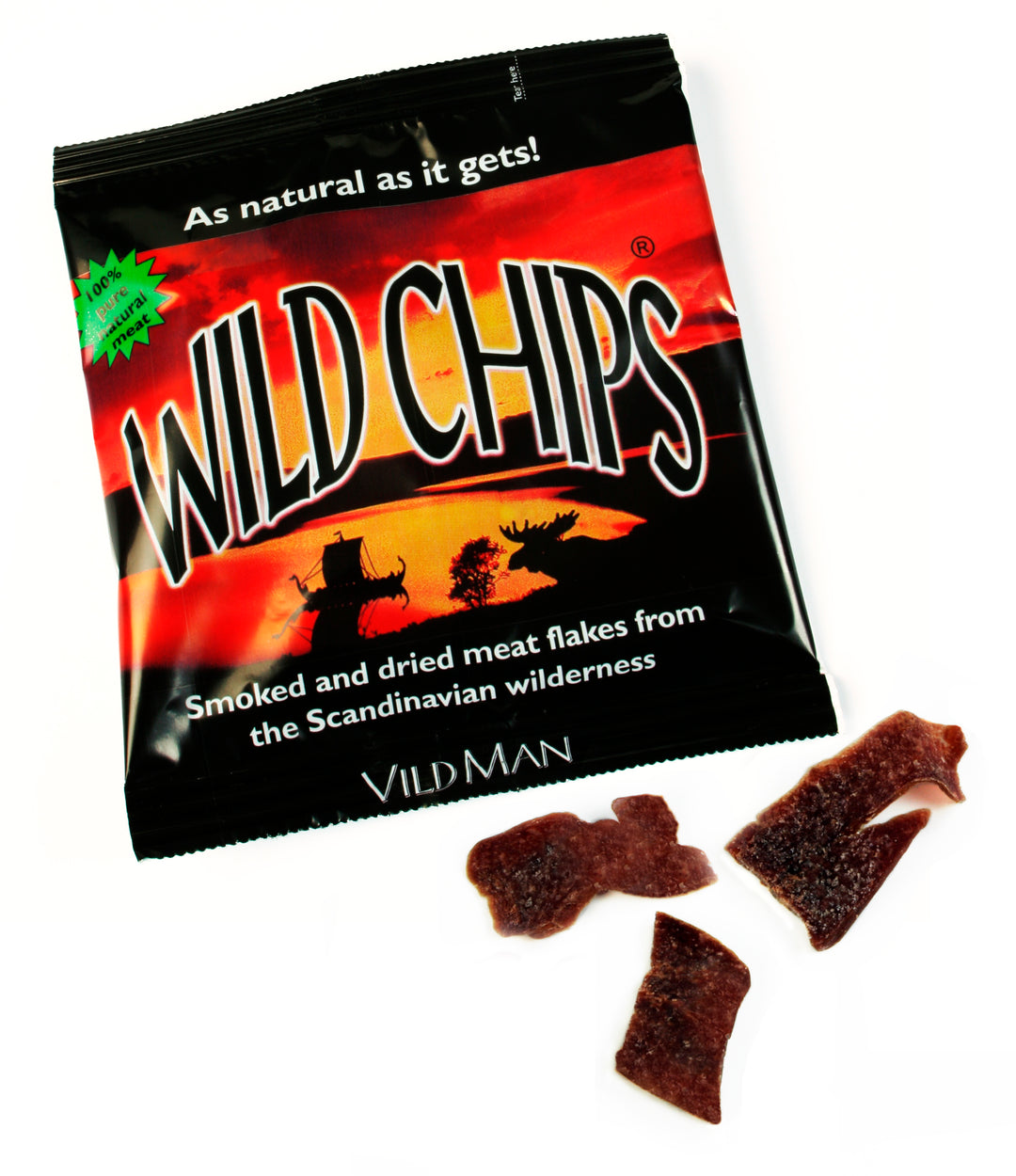 Wild Man Wild Chips aus Elch-, Rentier- und Hirschfleisch, 40 g